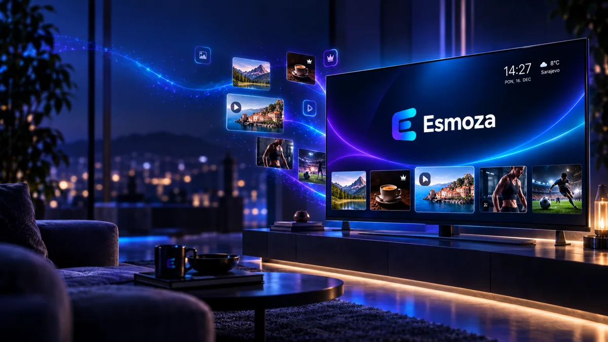 TV ekran i laptop za upravljanje sadržajem na daljinu