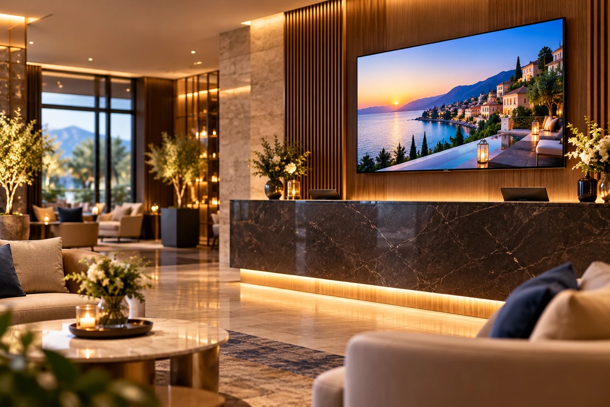Hotel s TV ekranom za informacije gostima